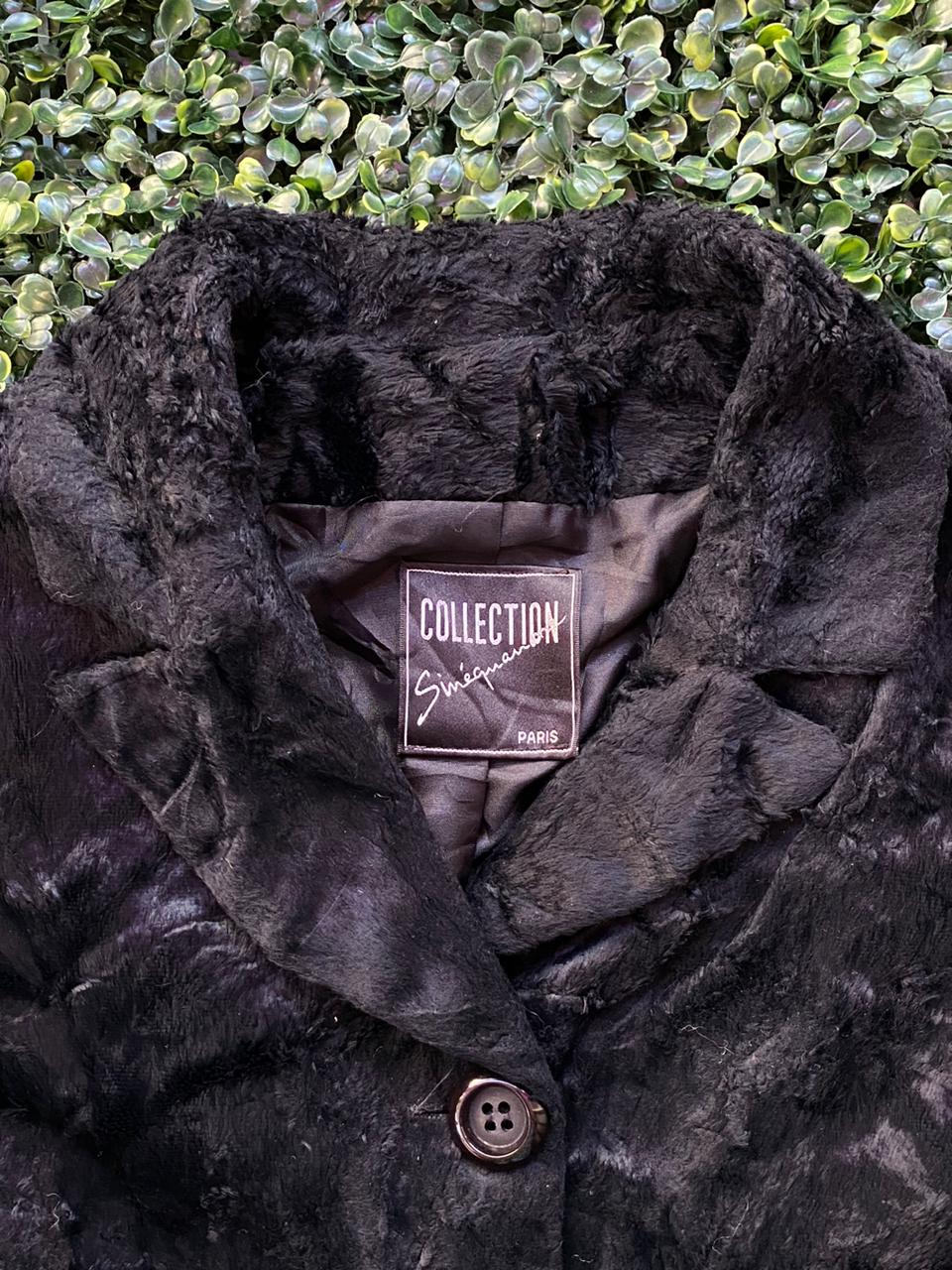 Collection Simone Paris Black Faux Fur Coat