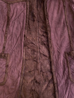 Brown Hooded Faux Suede & Faux Fur Trim Coat