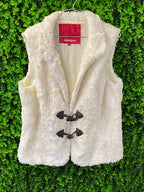 Manguun Cream Faux Fur Toggle Vest