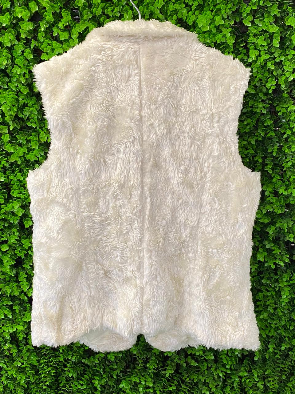 Manguun Cream Faux Fur Toggle Vest