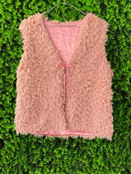 Dusty Pink Shaggy Faux Fur Vest
