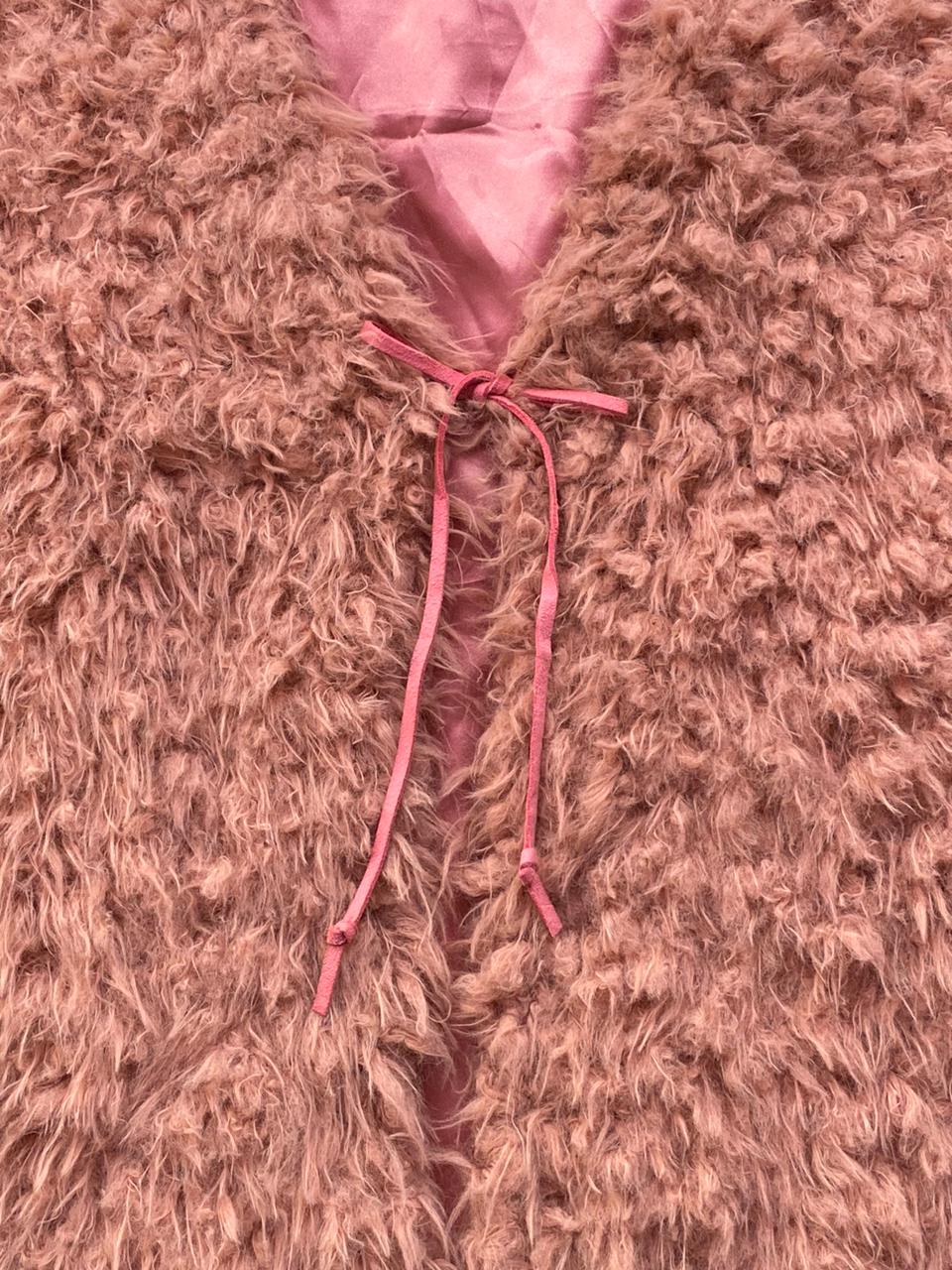 Dusty Pink Shaggy Faux Fur Vest