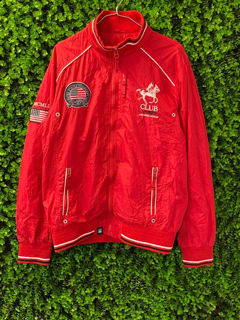 Cigale Men Red Royal Polo Windbreaker Jacket