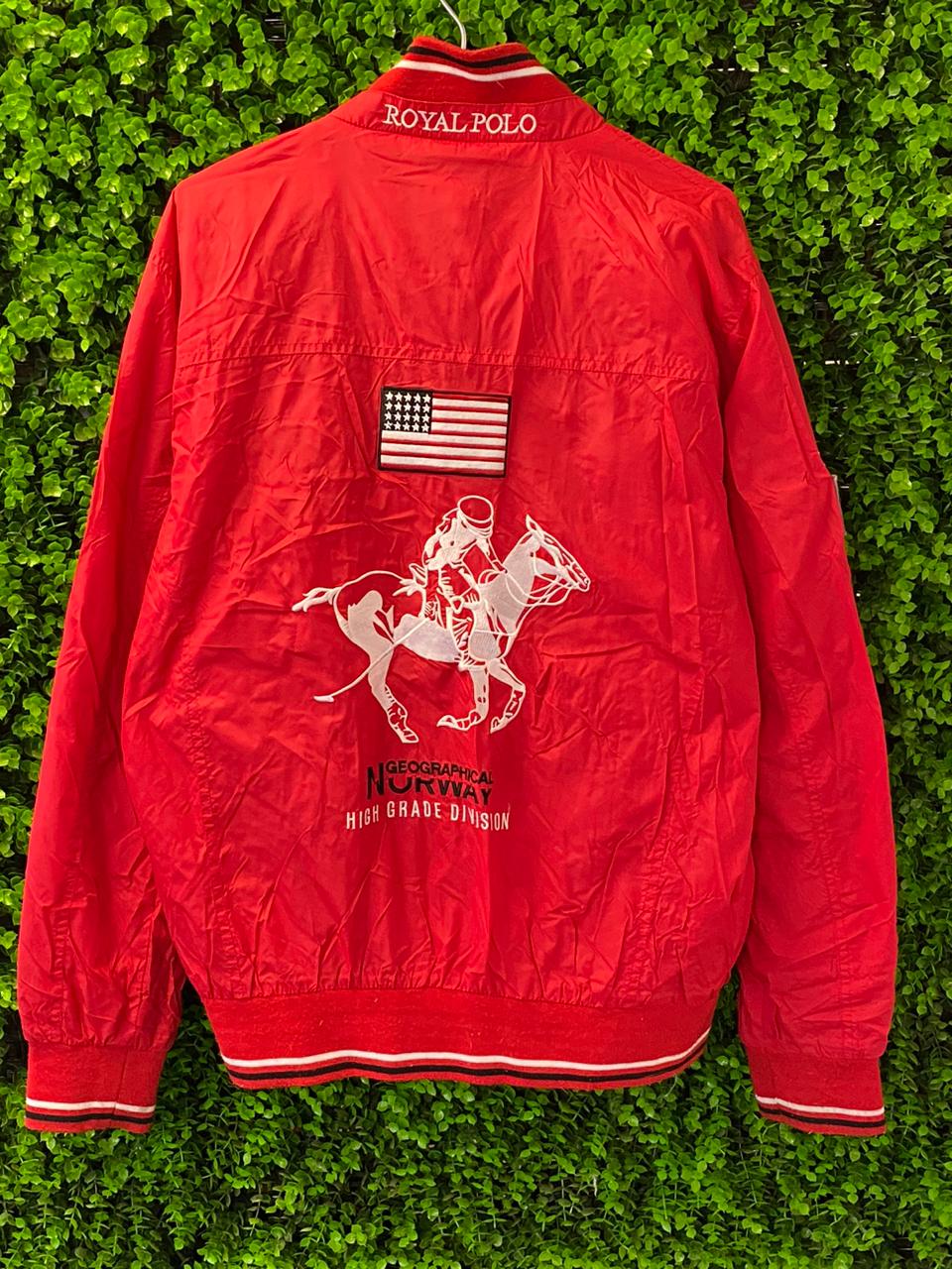 Cigale Men Red Royal Polo Windbreaker Jacket