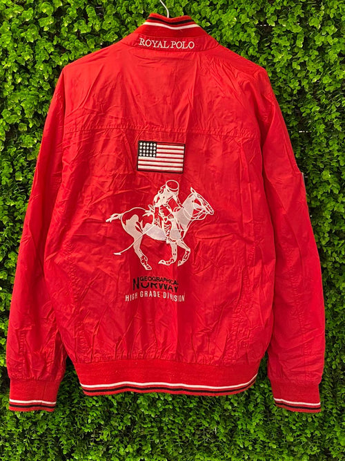 Cigale Men Red Royal Polo Windbreaker Jacket