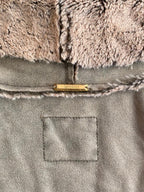 Leidiro Taupe Faux Suede Faux Fur Jacket