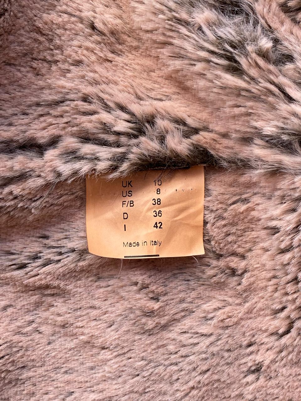 Leidiro Taupe Faux Suede Faux Fur Jacket