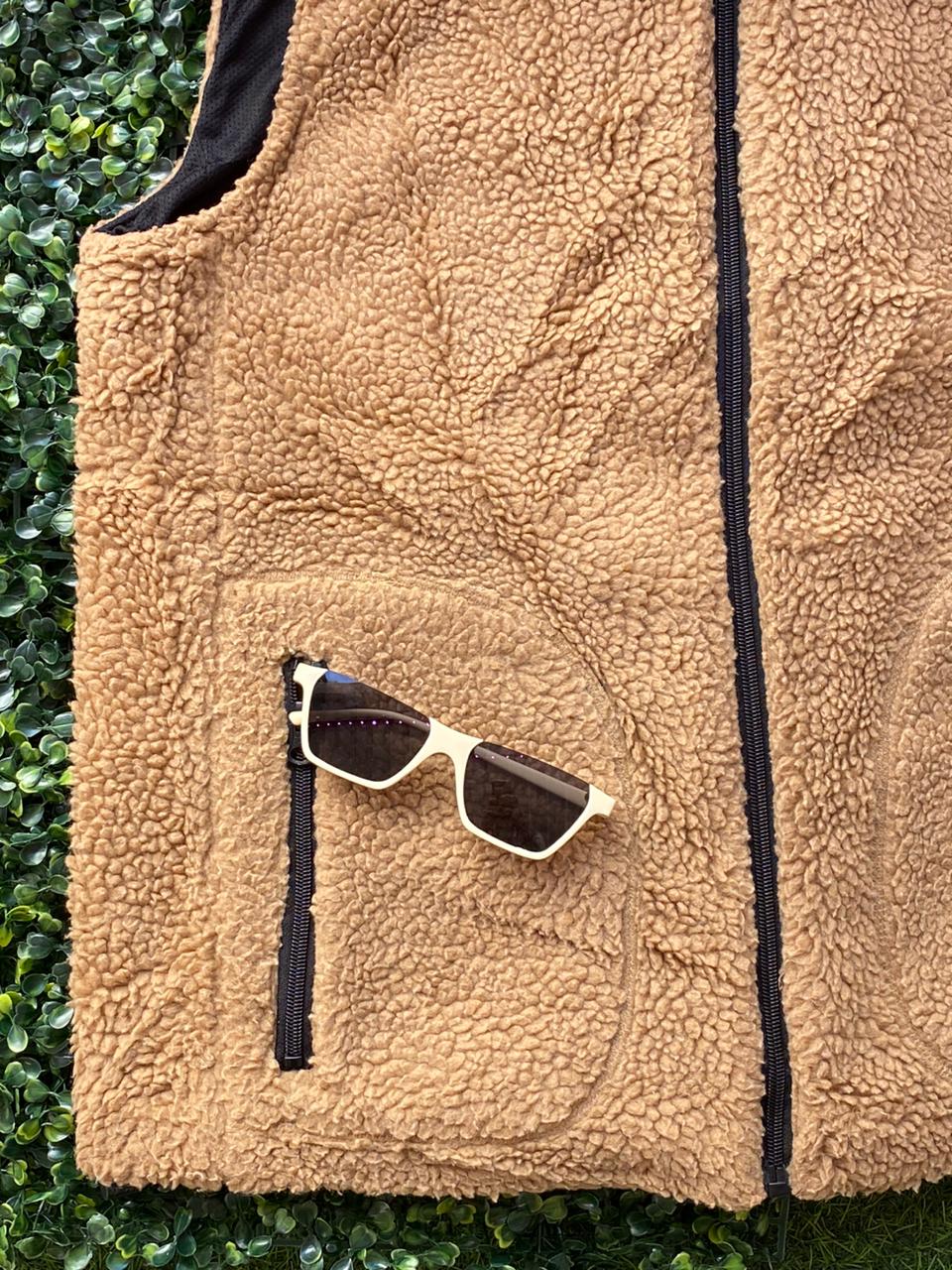 Pull&Bear Camel Teddy Gilet