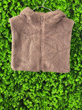 Modenao Taupe Teddy Hooded Vest