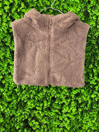 Modenao Taupe Teddy Hooded Vest