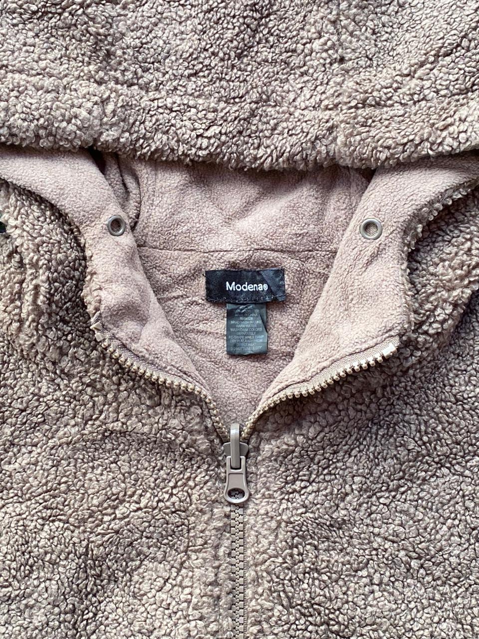 Modenao Taupe Teddy Hooded Vest