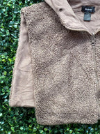 Modenao Taupe Teddy Hooded Vest