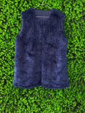 Navy Faux Fur Vest