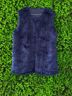 Navy Faux Fur Vest
