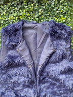 Navy Faux Fur Vest