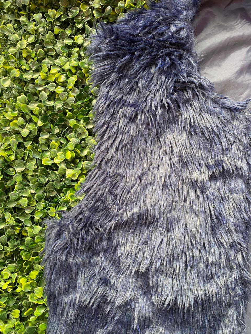 Navy Faux Fur Vest