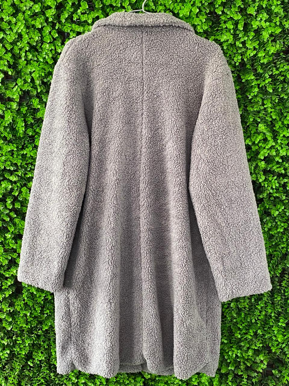 Grey Teddy Longline Coat