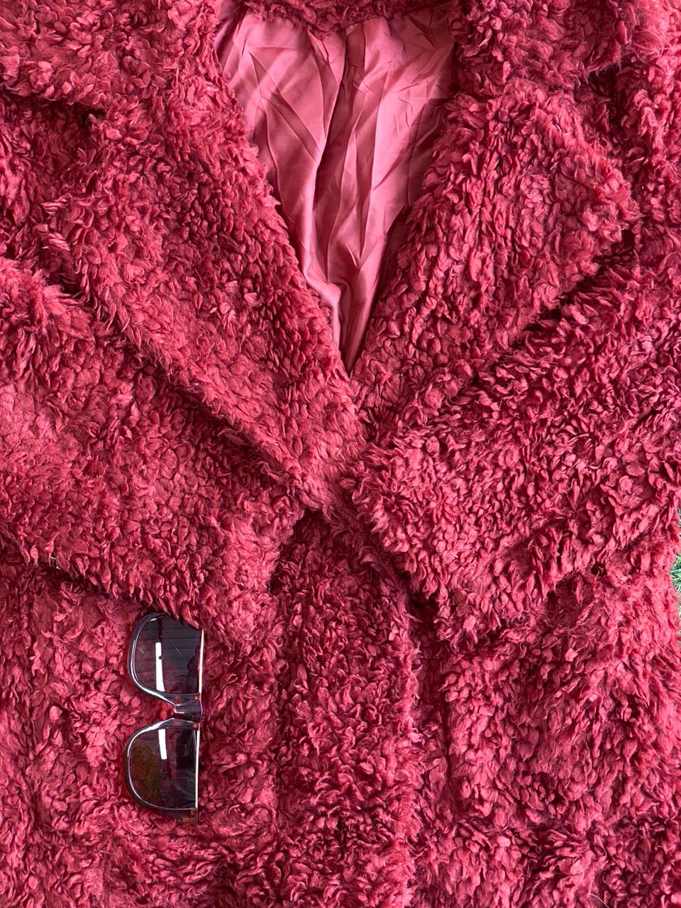 H&M Red Teddy Jacket
