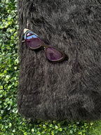 Honey Peach Black Faux Fur Longline Vest