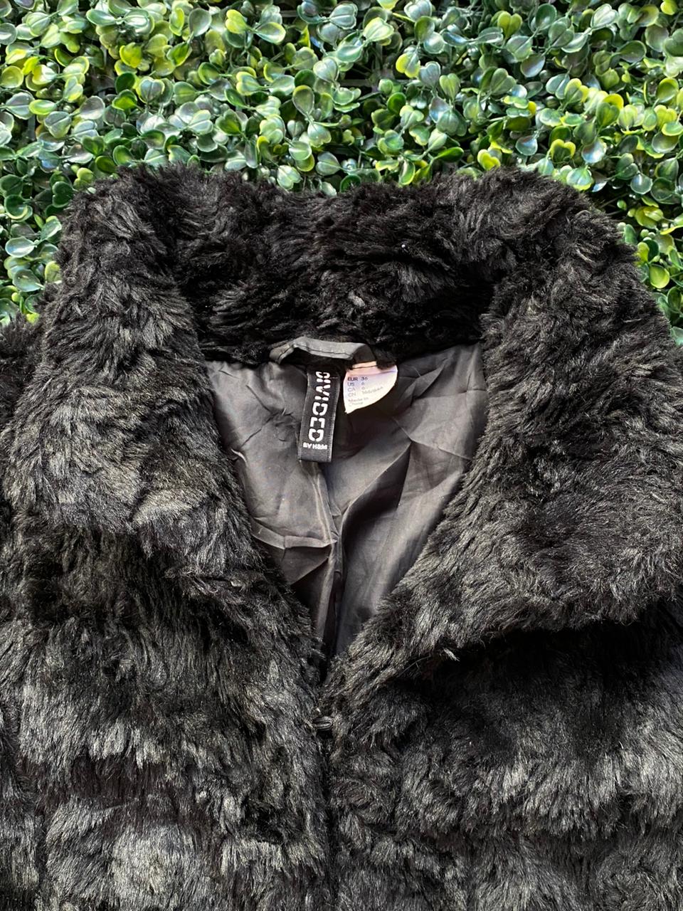 H&M Black Faux Fur Jacket