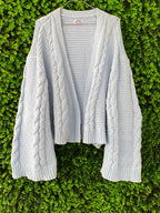 Light Blue Chunky Knit Cardigan