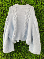 Light Blue Chunky Knit Cardigan