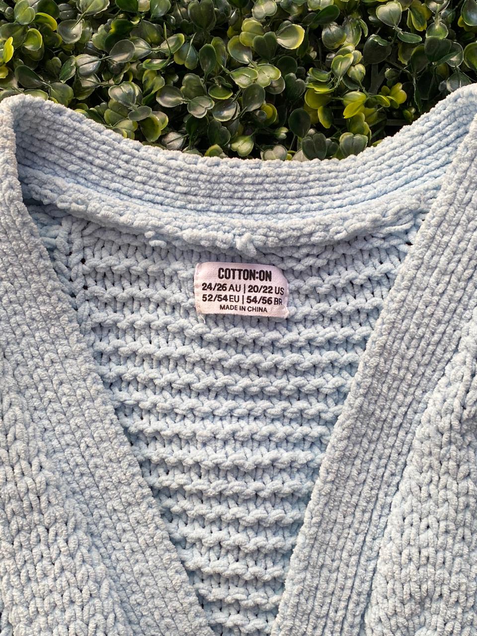 Light Blue Chunky Knit Cardigan