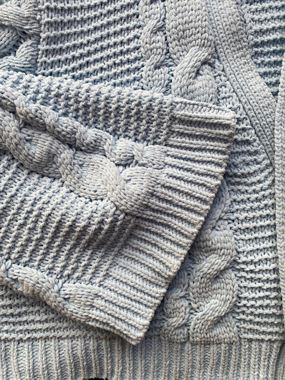 Light Blue Chunky Knit Cardigan