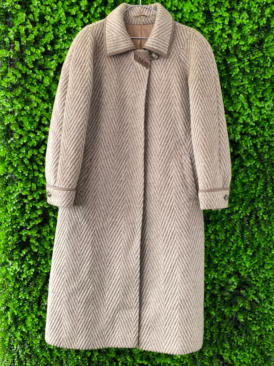 Vintage Herringbone Wool Coat