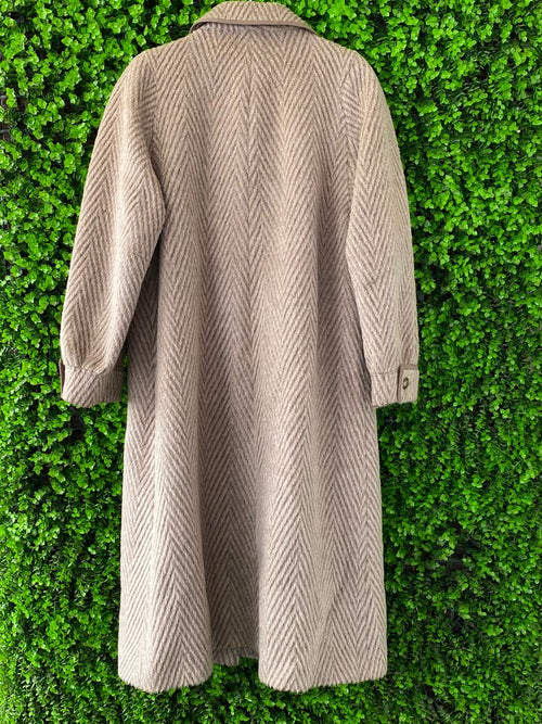 Vintage Herringbone Wool Coat