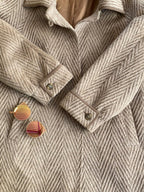 Vintage Herringbone Wool Coat