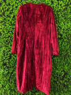 Red Velvet Longline Open Jacket