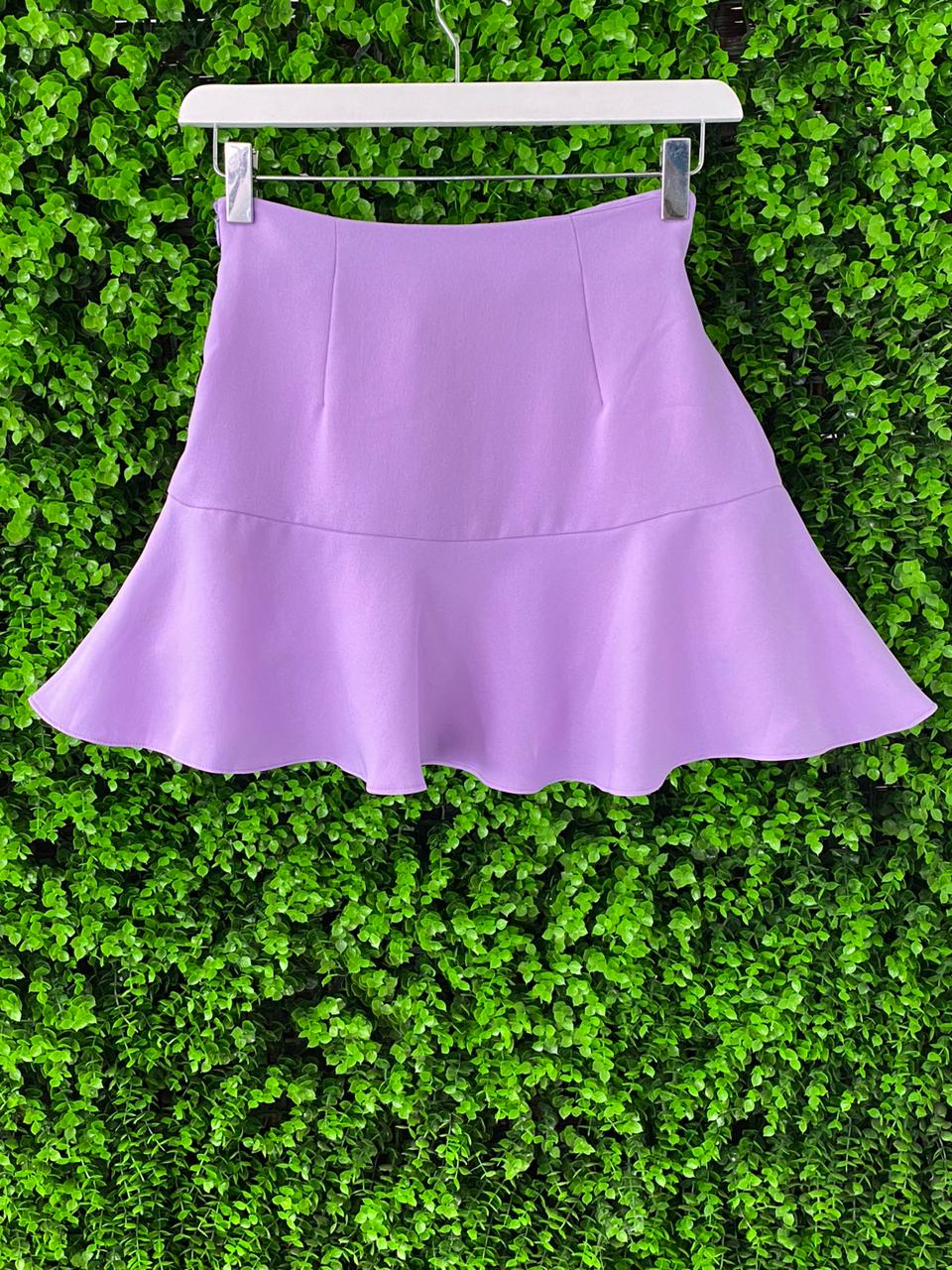 Zara Lilac Tie-Waist Mini Skirt