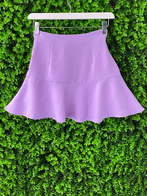 Zara Lilac Tie-Waist Mini Skirt