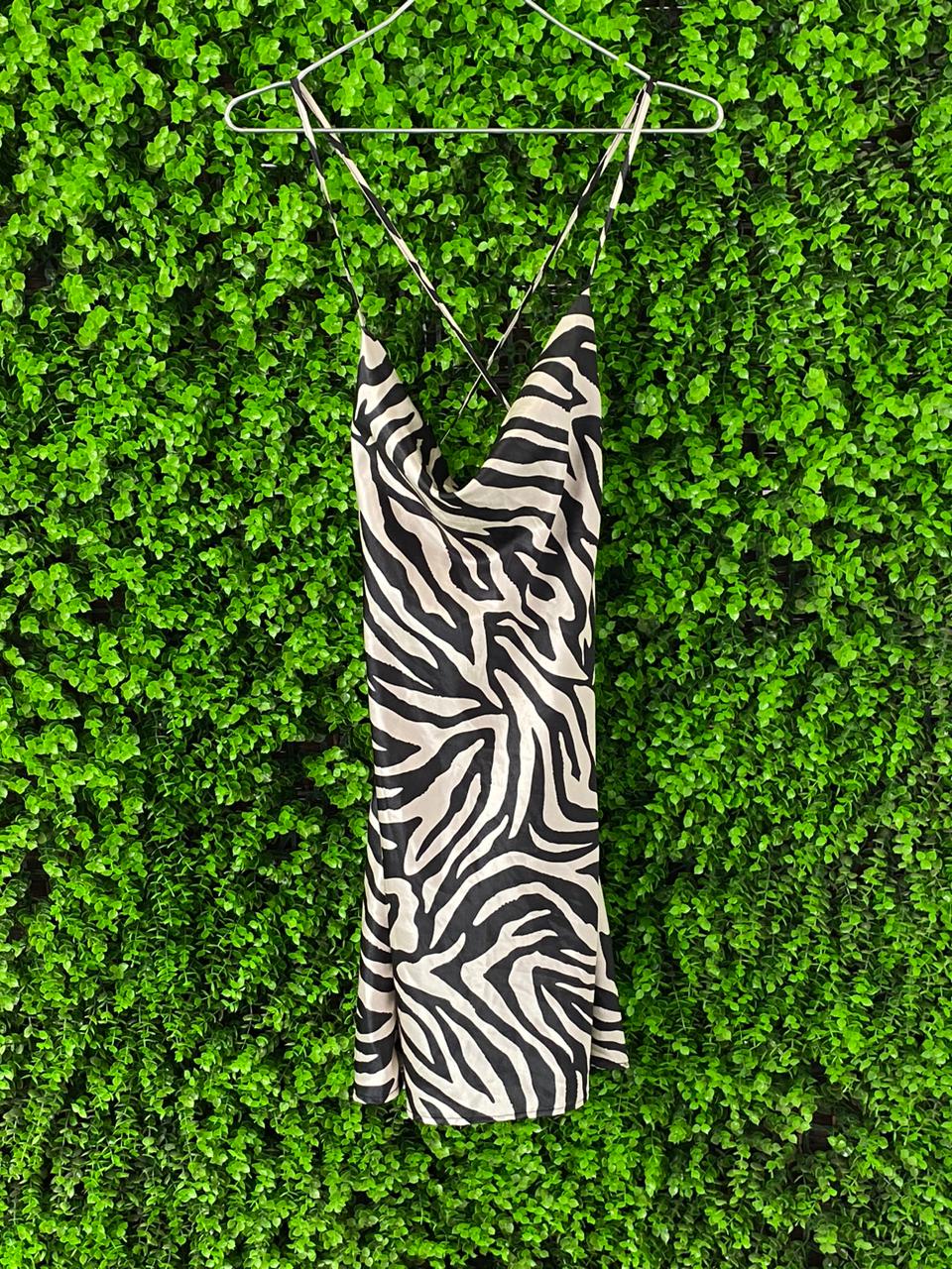 H&M Divided Zebra Print Slip Dress