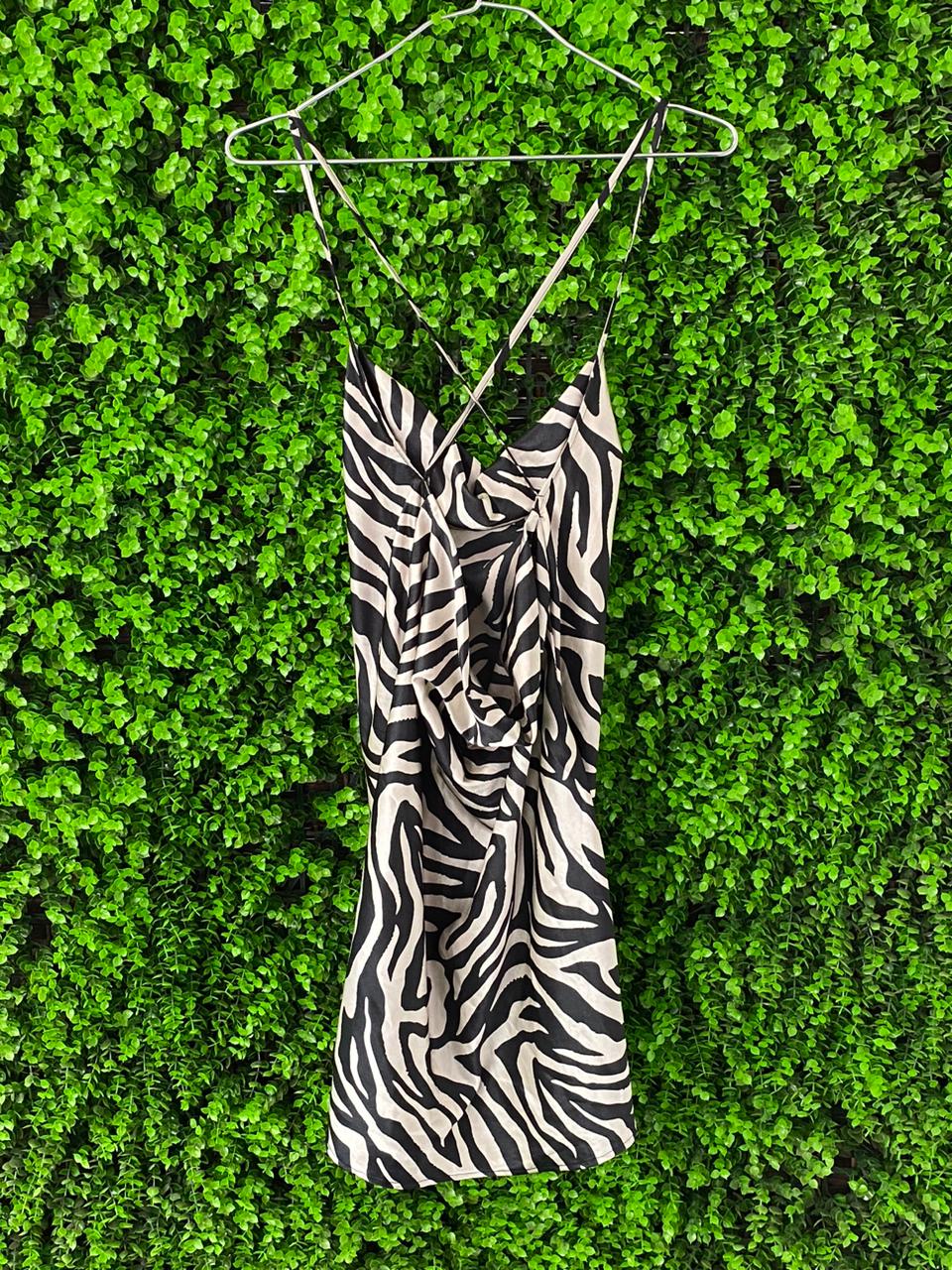 H&M Divided Zebra Print Slip Dress