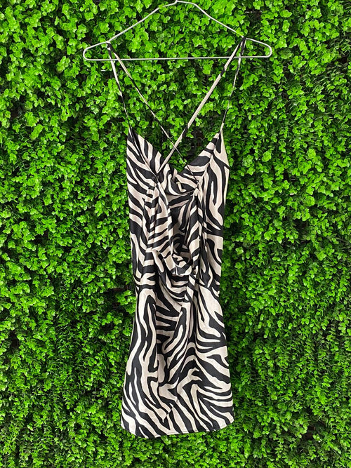 H&M Divided Zebra Print Slip Dress