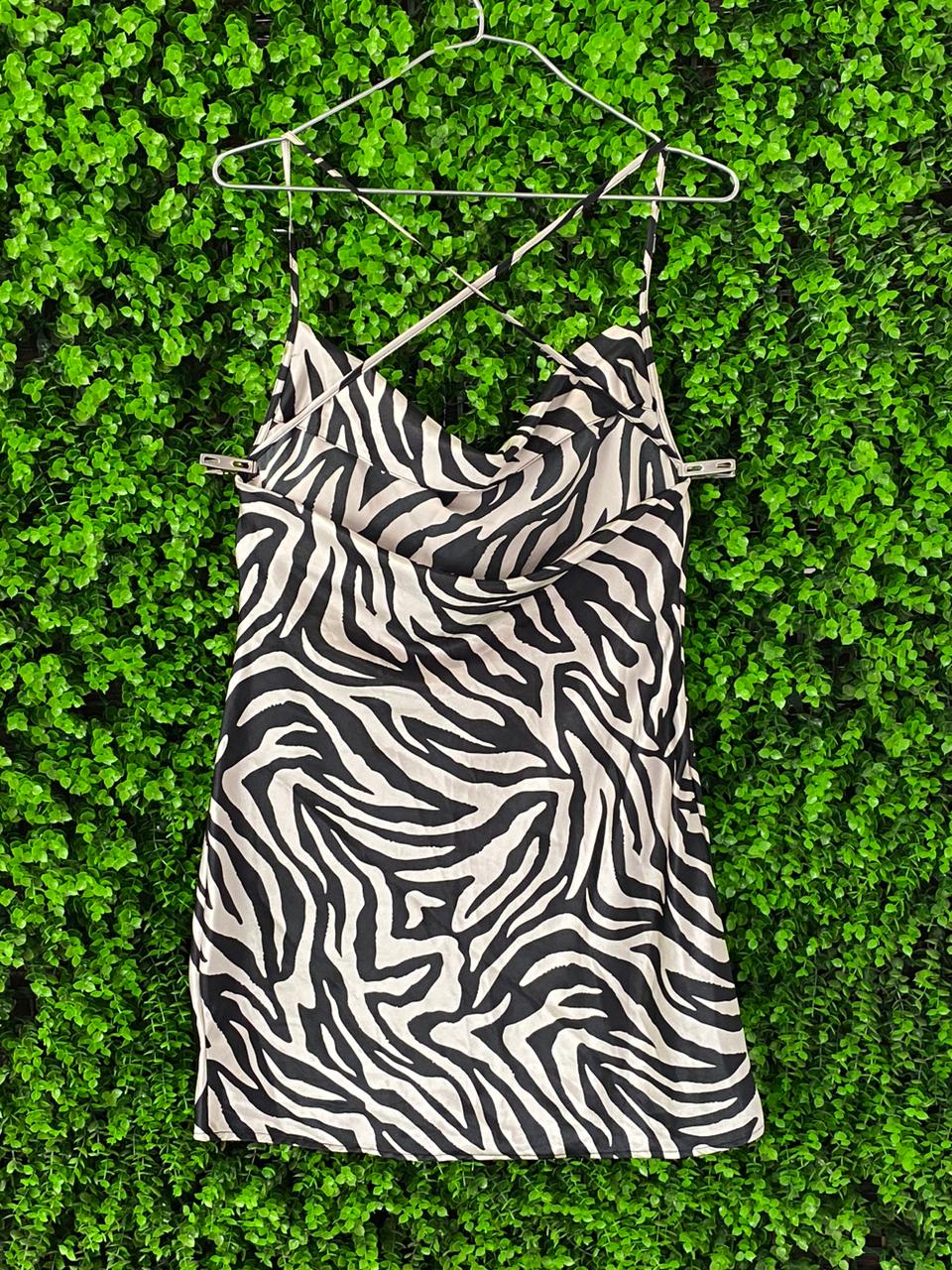 H&M Divided Zebra Print Slip Dress