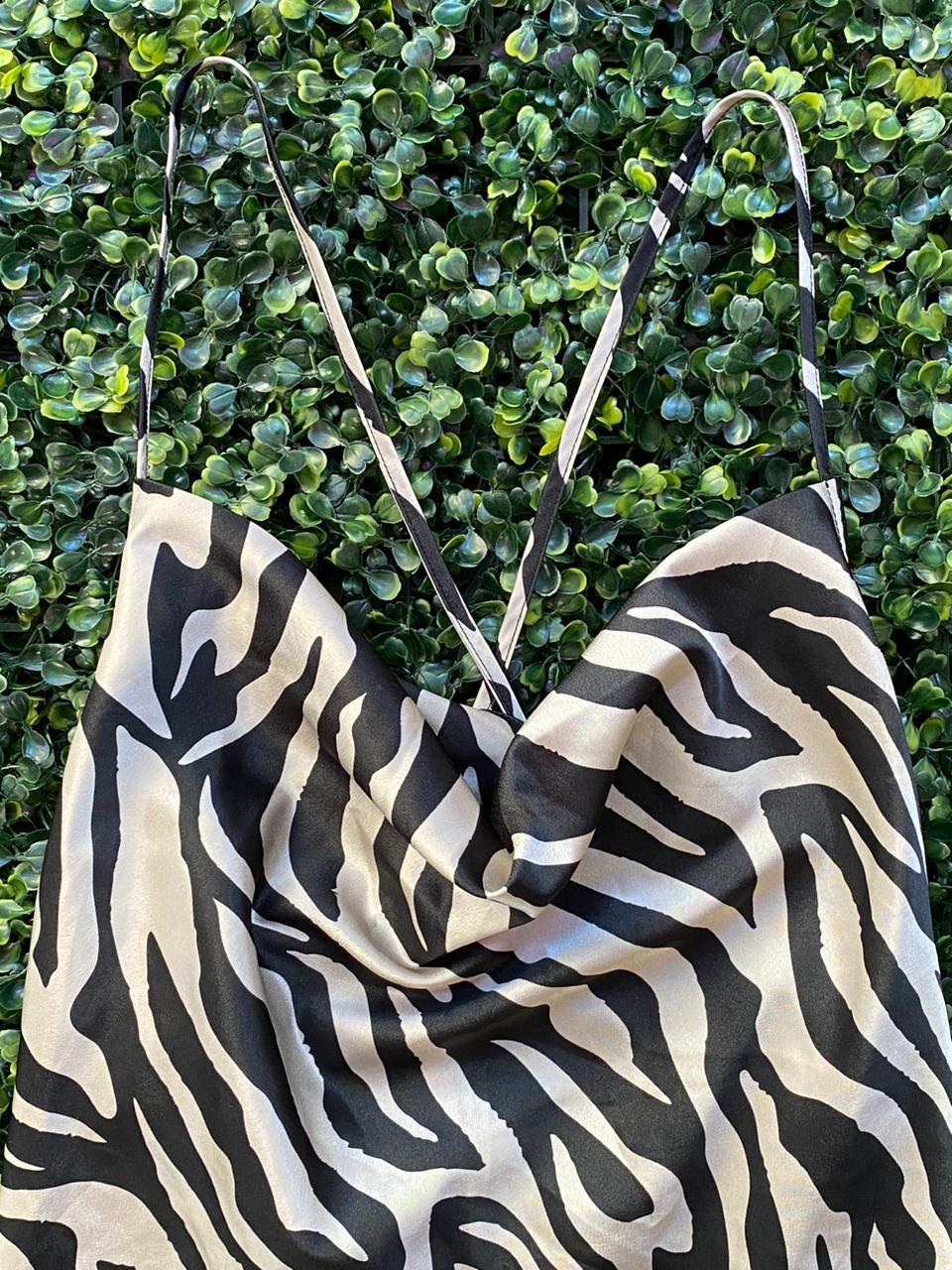 H&M Divided Zebra Print Slip Dress