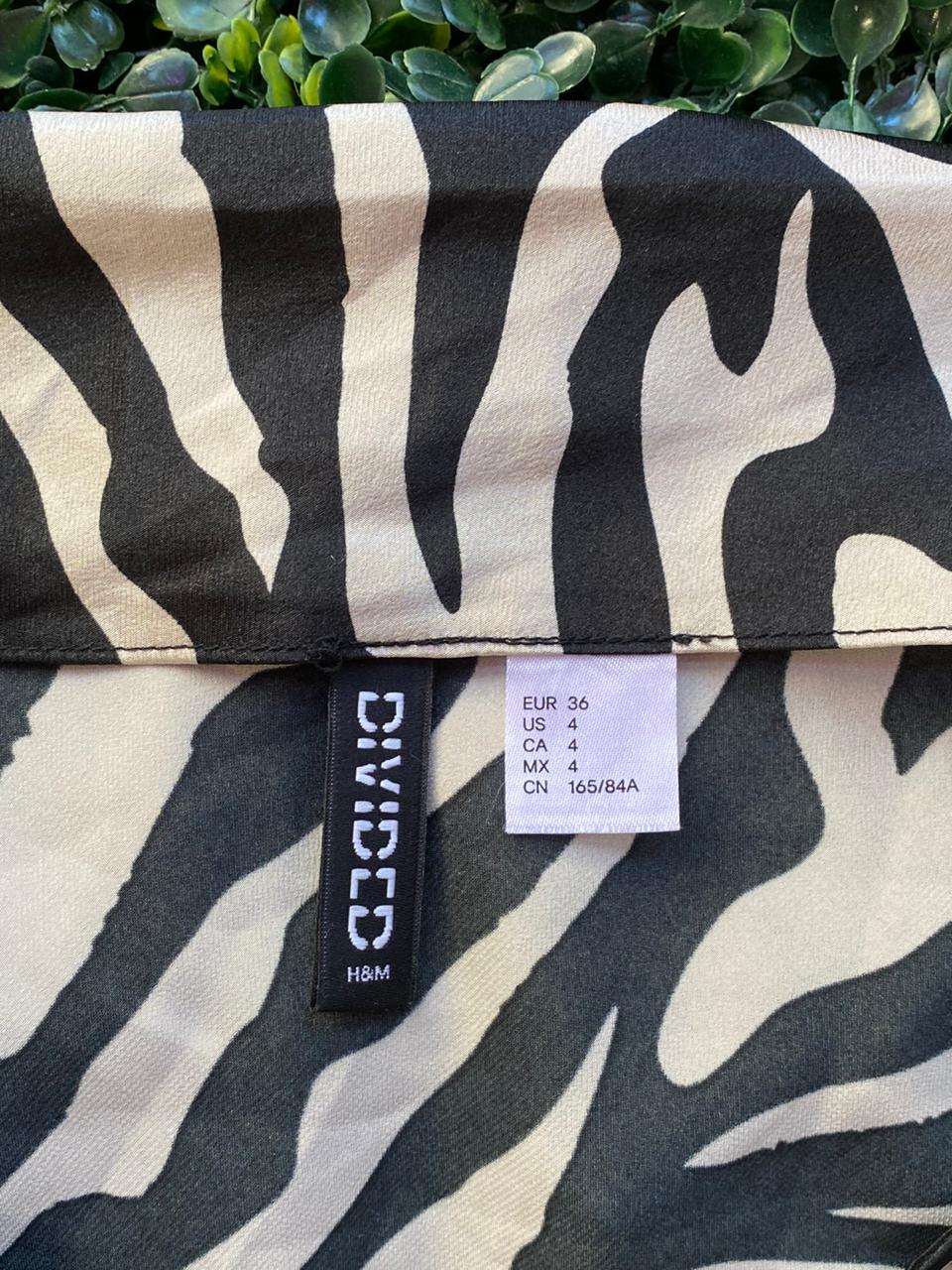 H&M Divided Zebra Print Slip Dress