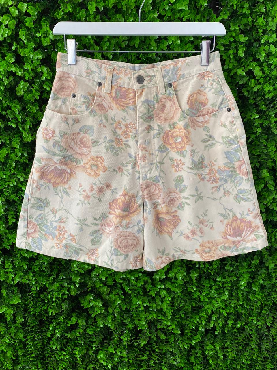 Vintage Woolworths Floral Denim Shorts