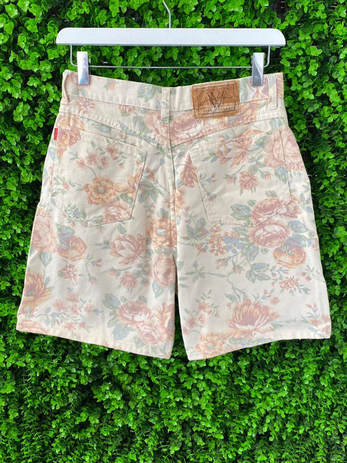 Vintage Woolworths Floral Denim Shorts