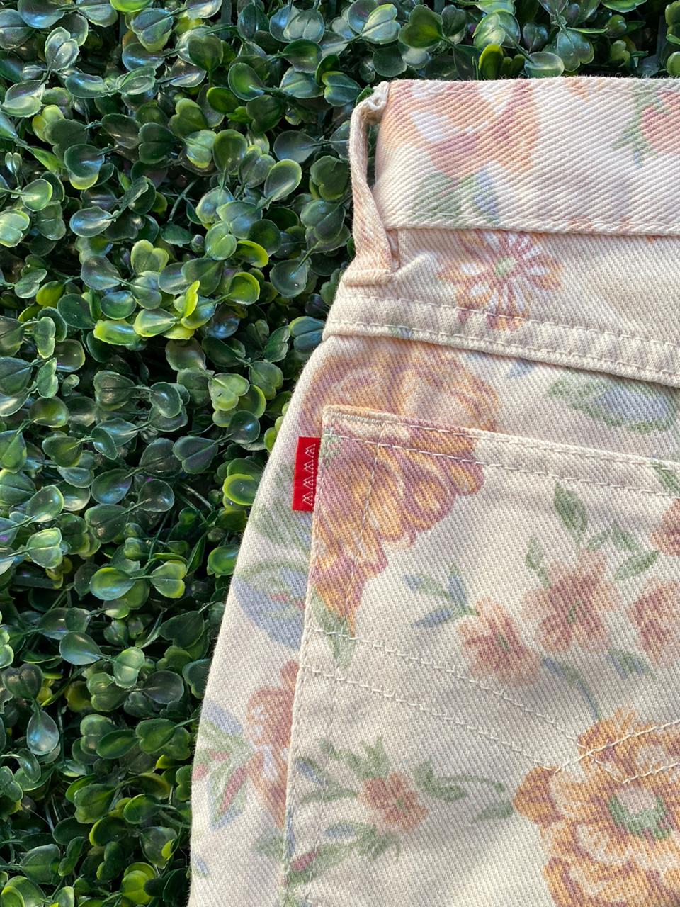 Vintage Woolworths Floral Denim Shorts