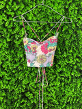 Zara Floral Lace-Up Crop Top