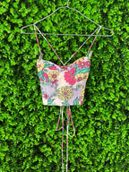 Zara Floral Lace-Up Crop Top