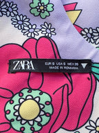 Zara Floral Lace-Up Crop Top