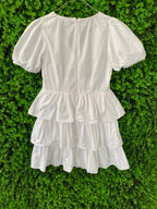 Zara White Tiered Mini Dress