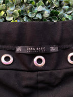 Zara Basic Black Eyelet Waist Pants