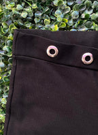 Zara Basic Black Eyelet Waist Pants