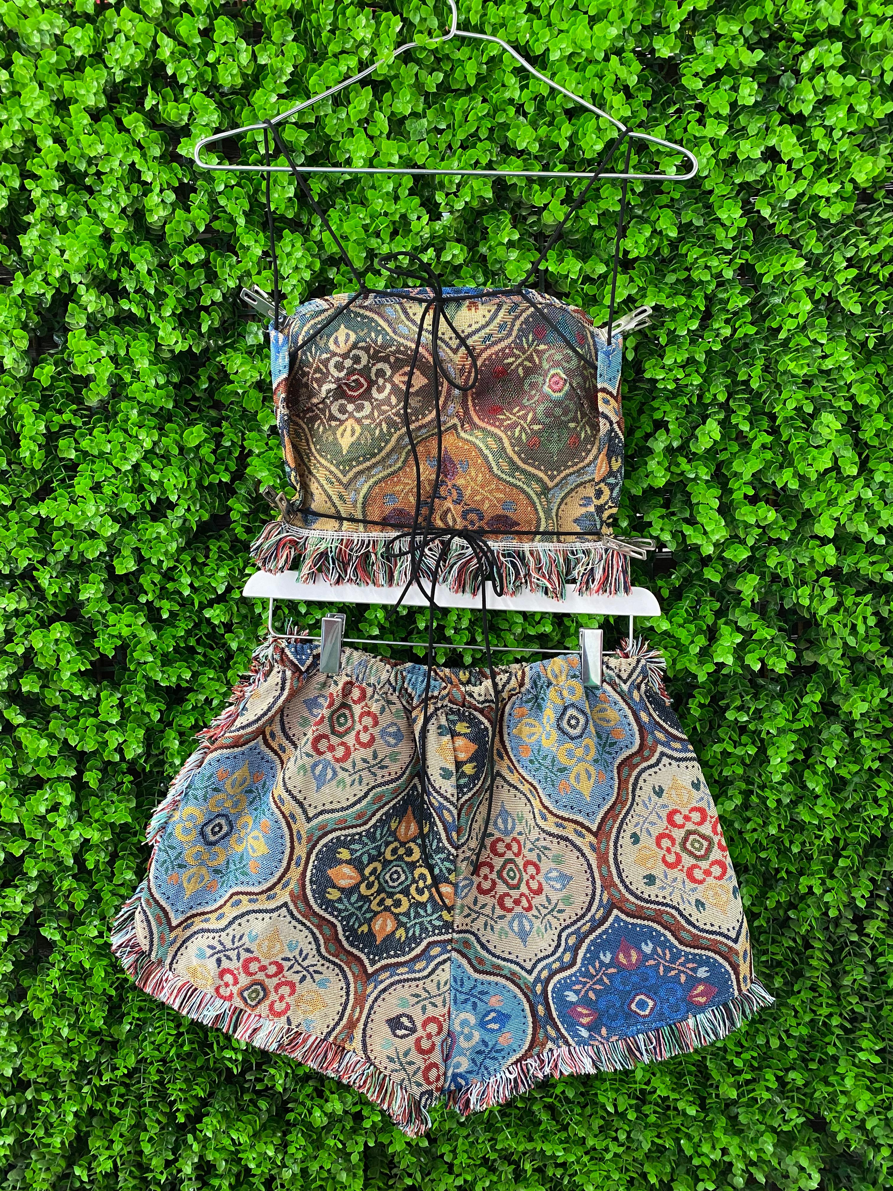 Tapestry Print Two-Piece Set